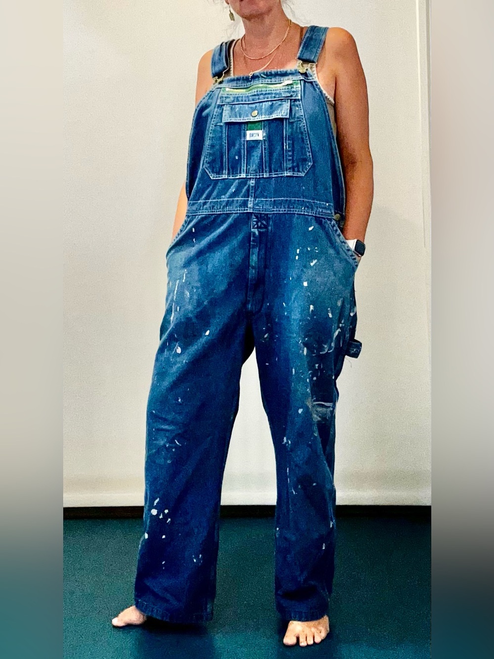 Liberty Denim Overalls with Paint Splatter